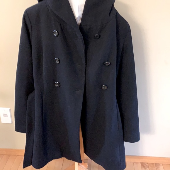 Long wool hooded coat - Picture 3 of 4